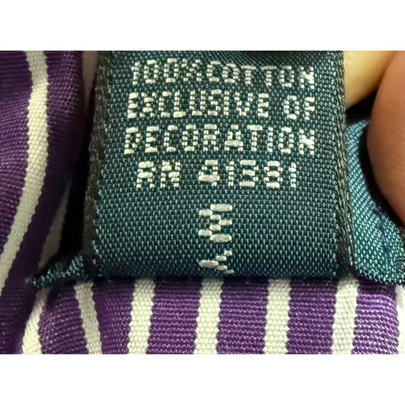 Ralph Lauren Shirt Men's Extra Large Long Sleeve Button-Down Striped Purple - Picture 10 of 11